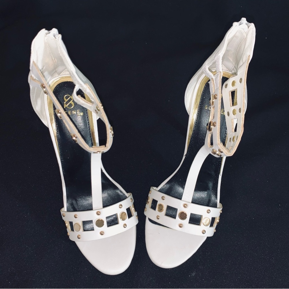 Elegant White and Gold Women's Sandals